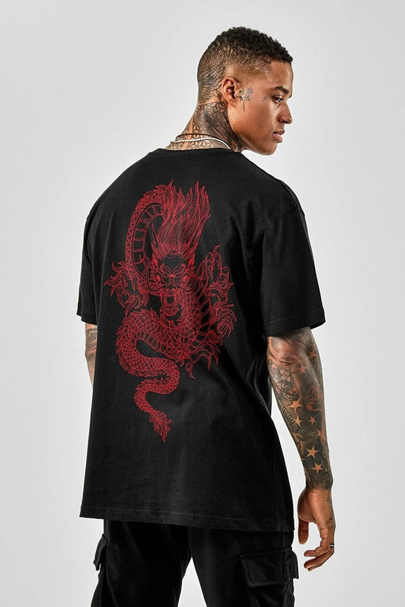 Schwarzes übergroßes T-Shirt PS13