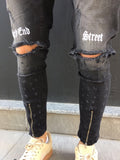 Black Printed Slim Fit Denim SJ263 Streetwear Denim Jeans - Sneakerjeans