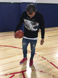 Black Printed Sweater SJ256 Streetwear Sweatershirts - Sneakerjeans