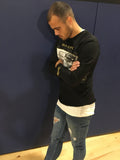 Black Printed Sweater SJ256 Streetwear Sweatershirts - Sneakerjeans