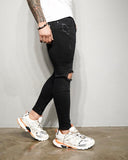 Black Ripped Ultra Skinny Fit Denim BL197 Streetwear Jeans - Sneakerjeans