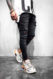Black Ripped Ultra Skinny Fit Denim BL214 Streetwear Jeans - Sneakerjeans