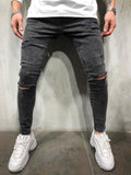 Black Ripped Ultra Skinny Fit Jeans AY111 Streetwear Mens Jeans - Sneakerjeans