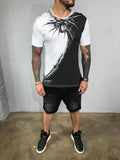 Black & White Printed Mens T-Shirt BL523 Streetwear Mens T-Shirts - Sneakerjeans