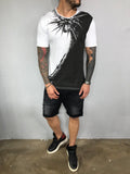 Black & White Printed Mens T-Shirt BL523 Streetwear Mens T-Shirts - Sneakerjeans