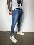 Blue Ankle Zip V 2.0 Ultra Skinny Fit Denim BL155 Streetwear Jeans - Sneakerjeans