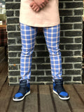 Blue Pink Colour Checkered Slim Fit Casual Pant DJ136 Streetwear Pant - Sneakerjeans