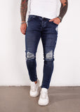Blue Ripped Ultra Skinny Jeans BI-001 Streetwear Jeans - Sneakerjeans