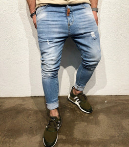 Blue Slim Fit Denim B108 Streetwear Denim Jeans - Sneakerjeans