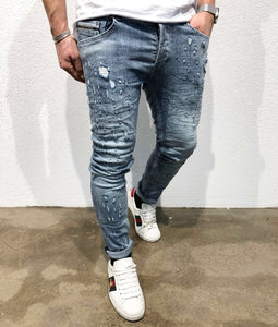 Blue Slim Fit Denim B63 Streetwear Denim Jeans - Sneakerjeans