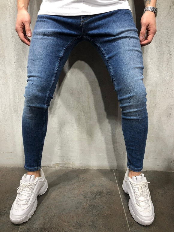 Blue Ultra Skinny Fit Denim AY307 Streetwear Jeans - Sneakerjeans