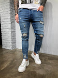 Blue Washed Ripped Ultra Skinny Denim BL405 Streetwear Jeans - Sneakerjeans
