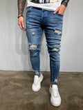 Blue Washed Ripped Ultra Skinny Denim BL405 Streetwear Jeans - Sneakerjeans