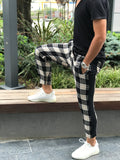 Checker Brown Side Line Zipper Jogger Pants SNJ114 Streetwear Jogger Pants - Sneakerjeans