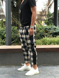 Checker Brown Side Line Zipper Jogger Pants SNJ114 Streetwear Jogger Pants - Sneakerjeans