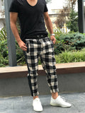 Checker Brown Side Line Zipper Jogger Pants SNJ114 Streetwear Jogger Pants - Sneakerjeans
