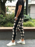 Checker Brown Side Line Zipper Jogger Pants SNJ114 Streetwear Jogger Pants - Sneakerjeans