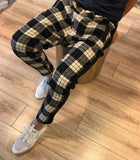Checker Brown Side Line Zipper Jogger Pants SNJ114 Streetwear Jogger Pants - Sneakerjeans