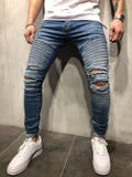 Destroyed Biker Slim Fit Denim A18 Streetwear Denim Jeans - Sneakerjeans