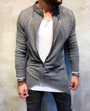 Gray Asymetric Zipper Oversize Jacket SJ203 Streetwear Jacket - Sneakerjeans