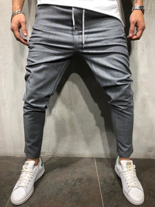 Gray Blue Striped Casual Jogger Pant A214 Streetwear Casual Jogger Pants - Sneakerjeans