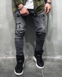 Gray Destroyed Slim Fit Denim SJ234 Streetwear Denim Jeans - Sneakerjeans