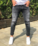 Gray Distressed Skinny Fit Denim B229 Streetwear Jeans - Sneakerjeans