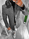 Gray Faux Fur Long Coat S126 Streetwear Mens Coat - Sneakerjeans