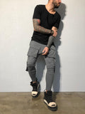 Gray Front Pocket Strap Jogger Pant B343 Streetwear Jogger Pants - Sneakerjeans