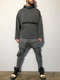 Gray Front Pocket Strap Jogger Pant B343 Streetwear Jogger Pants - Sneakerjeans