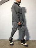 Gray Front Pocket Strap Jogger Pant B343 Streetwear Jogger Pants - Sneakerjeans