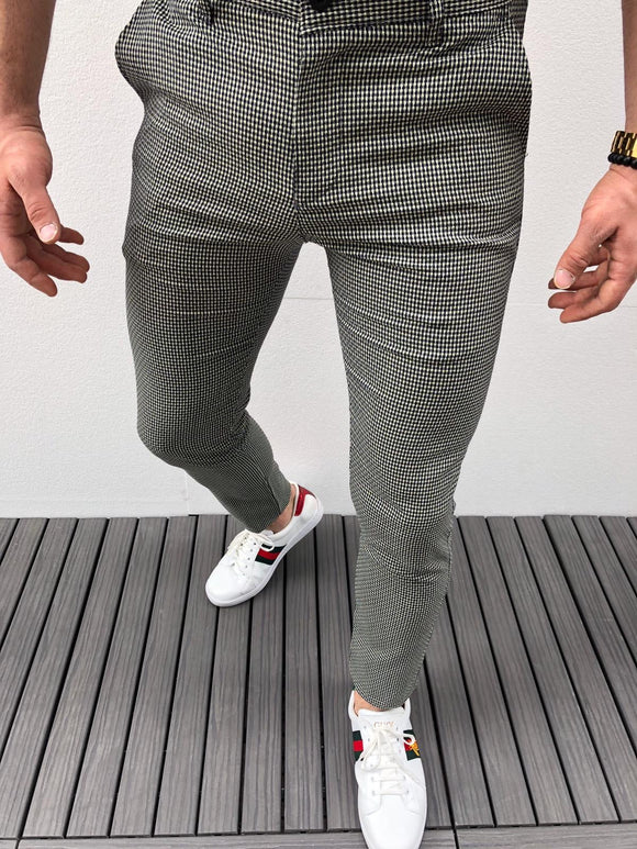 Gray Pattern Slim Fit Casual Pant DJ158 Streetwear Pant - Sneakerjeans