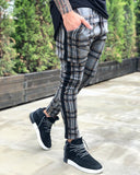 Gray Side Striped Checkered Jogger Pant B217 Streetwear Jogger Pants - Sneakerjeans