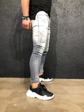 Gray Washed Ankle Zip Ultra Skinny Fit Denim B340 Streetwear Jeans - Sneakerjeans
