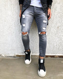 Gray Washed Side Striped Skinny Fit Denim B275 Streetwear Jeans - Sneakerjeans