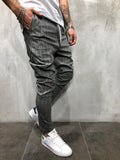 Gray Yellow Striped Casual Jogger Pant A213 Streetwear Casual Jogger Pants - Sneakerjeans