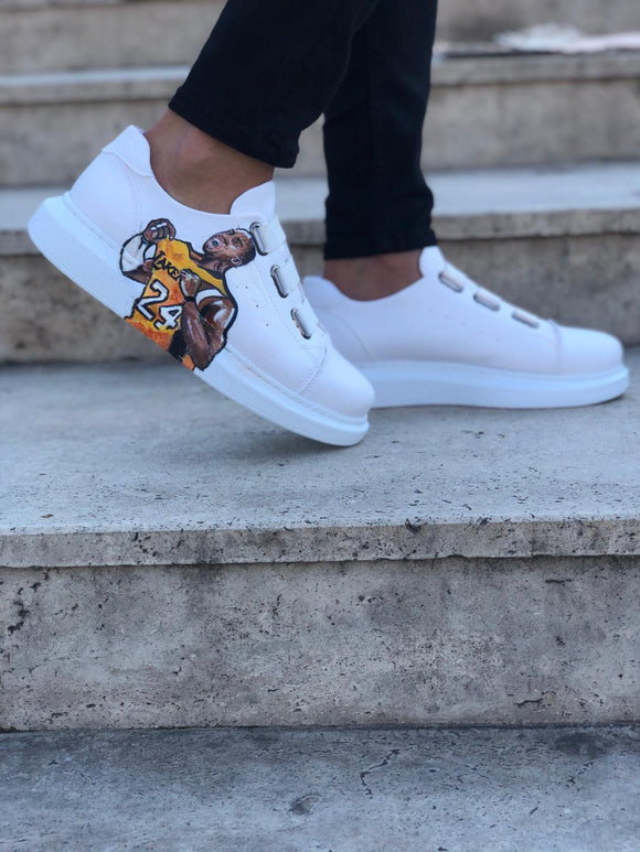 Hand Painted KOBE V2 White Banding Custom Sneaker SJ09