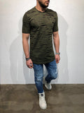 Khaki Shredded Oversized T-Shirt B51 Streetwear T-Shirts - Sneakerjeans