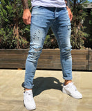 Light Blue Distressed Skinny Fit Denim B259 Streetwear Jeans - Sneakerjeans