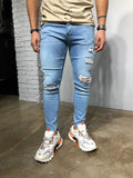Light Blue Washed Ripped Denim BL256 Streetwear Jeans - Sneakerjeans