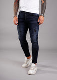 Navy Blue Ripped Ultra Skinny Jeans BI-008 Streetwear Jeans - Sneakerjeans