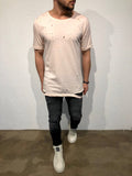 Pink Hole Oversized T-Shirt B87 Streetwear T-Shirts - Sneakerjeans