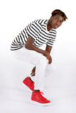 Red Mid Top Sneaker CH258