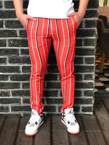 Red Striped Slim Fit Casual Mens Pant DJ184 Mens Pant - Sneakerjeans