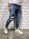 Rubber Patch Slim Fit Denim B8 Streetwear Denim Jeans - Sneakerjeans