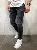 Black Washed Ripped Skinny Fit Denim A237 Streetwear Jeans - Sneakerjeans