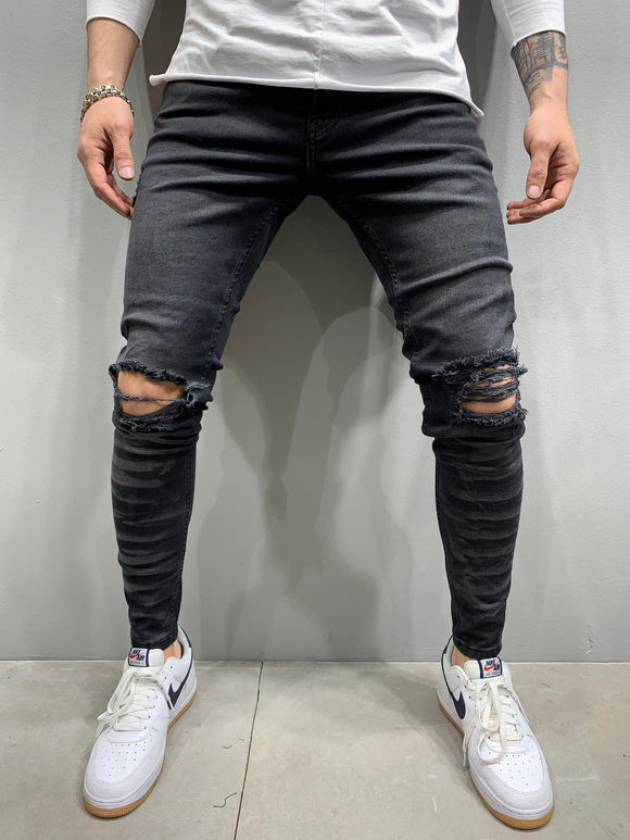 Sneakerjeans Black Skinny Ripped Jeans AY794