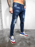 Sneakerjeans - Blue Colour Blobs Ripped Ultra Skinny Jeans BL428 - Sneakerjeans