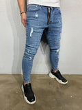 Sneakerjeans Blue Front Zip Skinny Jeans BI-048