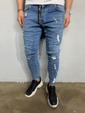 Sneakerjeans Blue Front Zip Skinny Jeans BI-048